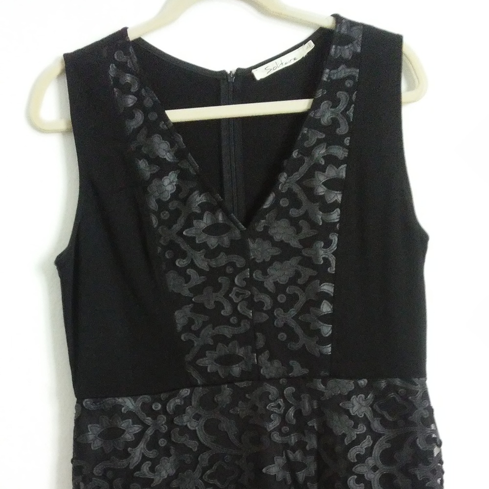 Black Cocktail Mixed-Media Dress in L